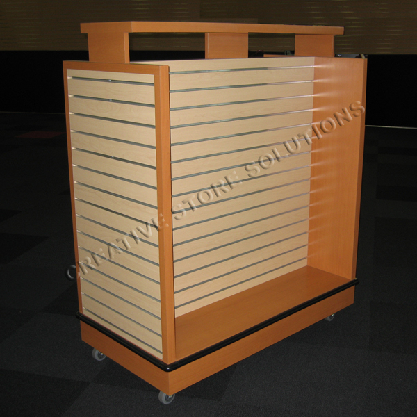 Custom Slatwall HUnit 4 Sided Slatwall Gondola Display Fixtures